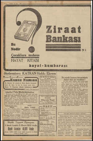  ? — 8 — VAKIT 23 Nisan 1932 ERİ. pa m EŞ HAYAT KITABI hayat-kumbarası E ksörenlere: KATRAN Hakkı Ekrem o ReşarEmisinEseri Siz