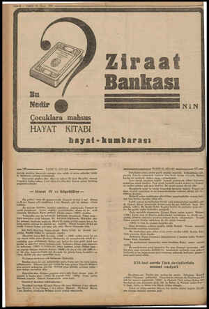  — 8 - VAKIT 25 Nisan 1932 Ni Ziraat Çocuklara mahsus HAYAT KITABI hayat-kumbarası .— 188 TARİH EL KİTABI mmm devirde devletin