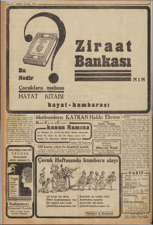  ' — 8 — VAKİT 30 Nisan 1937 emma amam mm m yy HAYAT KITABI hayat-kumbarası Istanbul dördüncü icra memüur- iin enis sw |...