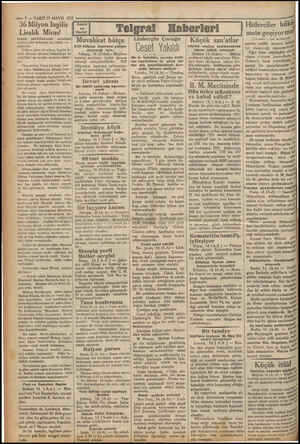  — ? — VAKIT15 MAYIS 1937 ——— Telgrai Haberler 36 Milyon İngiliz Liralık Miras! ermeni ( patrikhanesinin o sulistimal|...