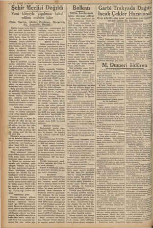    — 4— VAKTI 17 MAYIS 1932—— Şehir Meclisi Dağıldı | Balkan Yeni bütçeyle yapılması kabul edilen mühim işler Plân, Harita,