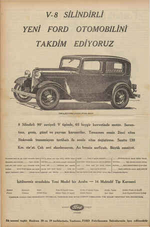    ii V.8 SİLİNDİRLİ YENİ FORD OTOMOBİLİNİ TAKDİM EDİYORUZ sünkanamakaya YENİ 8, SİLİNDİRLİ DÖLÜKS TUDOR. SEDAN 8 Silindirli