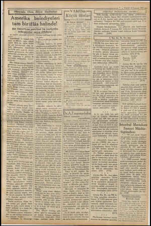  7 — VAKIT 8 Temmuz 1937 | ilânları —— VAKİTın-— | Küçük ilânları| 10 detası yüz kuruştur istanbu! Belediyesi i Fatih belediye
