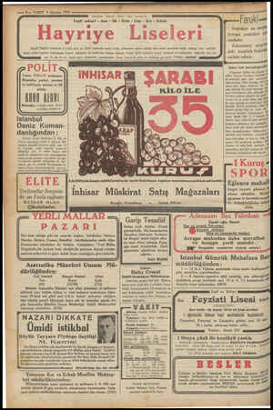  — 8— VAKIT 6 Ağustos 1932 » Saraçhane Başında Münir Paşa konağında Leyli nehari - Ana - ilk - Orta - Lise - Kız - Erkek...