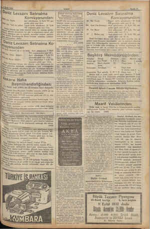  $ Evl 1932 : Deniz Levazım Satınalma ı Komisyonundan: “00 1 0 kilo Zeytin âçik münakasası; 14 Eylül 932 çar- şamba günü saat