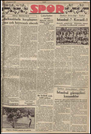  8“Teşrinlevvel 1932 Güreş Balkanlılarla karşılaşm ten e Hareketleri İ a ız çok heyecanlı olacak Hükümetçe Los Angeles olimpi