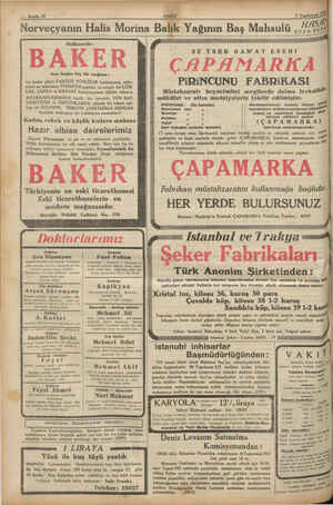  i ETO” > Sayıfa 12 Norveçyanın Halis Morina Bal e Yağının Baş Mahsulü , ei ii Halihazırda : BAKER den başka hiç bir mağaza ;