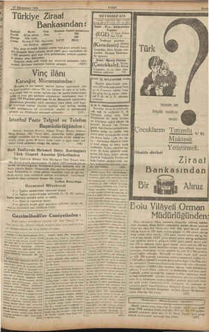  7 Kânunüsani 1933 | e Türkiye Ziraat Bankasından: Kariyesi Mevkii Cinsi Pendik © Kilise arkası || Arsa sağ i Maltepe Oo Köy