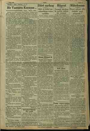    7 Mart 1933 VAKITın Edebi Tefrikası : VW 12 MU. Bir Yastıkta Kocayın .. iy tasa' görüp anladığımdan bir adam es hükmediyo -