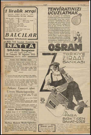  Sayıfa: 12 21 Mart1933 : TENVİRATINIZI 1 liralık s€crgi| Oo YcuzLATMAK Fiatlarımızdan bir kaç nümune | ancak muayyen bir...