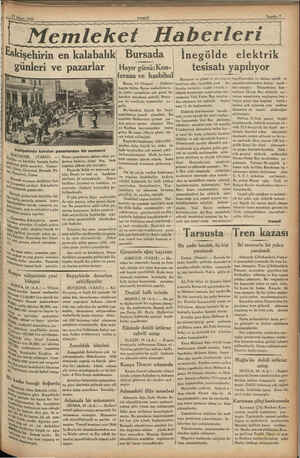    i 17 Niran 1933 İ Memlekei Haberleri Eskişehirin en kal en kal günleri ve pazarlar Yay KİSEHIİR, (VAKIT) Bünleşis* köylüler