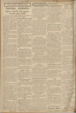  Antrepo TT e İP —i — VAKIT 15 Mayıs 1933 n Iktısadi Haberler yüzün den “Rıhtım şirketile halı tacirleri arasında çıkan...