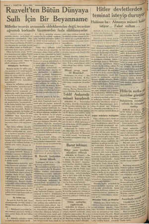    “milletlerin kahir bir ekseriyeti, —2 — VAKIT19 Mayıs 1933 Ruzvelt'ten Bütü Sulh İçin Bir Beyanname Milletler tecavüz...