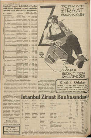    a e ANNE pa Map ” pi —10— VAKIT ra , Istanbul Tramvay Şirketi Evkat Tarifesi| 1933 Senesi Mayısın 25 inci gününden...