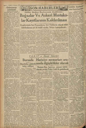    —Z2'— VAKIT 3 Haziran 1933 Galatasaray sujistimali Baştarafı Birinci Sayıfada “Şu senedi imza et. Burada 80- ba tamiri diye