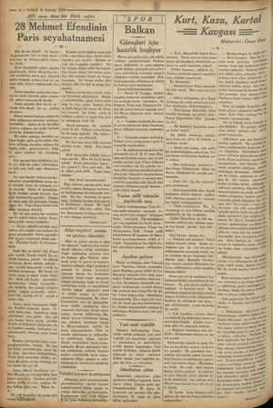    nn. 6 — VAKIT 4 Haziran 1933 : 217 sene öncebir Türk sefiri vs 8 PN 088 nm 000 NAAM mAaene 28 Mehmet Efendinin - Paris...