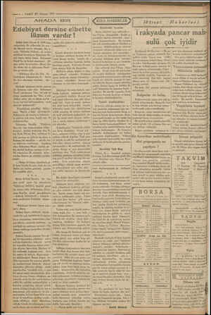  — 4 — VAKIT 27 Haziran 1933 J£ KISA HABERLER , Elektrikli trenler Nafıa vekâleti inşa edilecek o - ARADA BiR Edebiyat dersine