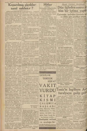    smmm) — VAKIT17 Temmuz 1933 Koparılmış çiçekler nasıl saklanır ? Çiçekler koparıldıklarmda, top-| bu gibi mikropların...