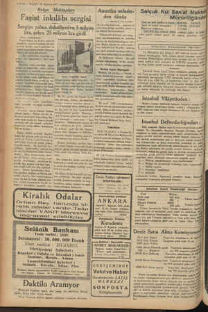    iyii e Ri ——10 — VAKIT 14 Ağustos 1933 — Mektupları Faşist inkılâbı sergisi Sergiye yalnız duhuliyeden 5. milyon lira,...