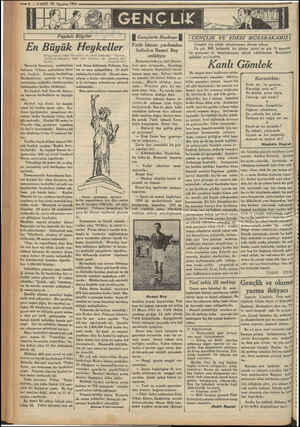  —ö — VAKIT 26 Aİ 1933 ir Büyük ik Heykeller Birkaç haftava kadar Nevyorkta, 46 metre irtifamdaki heykelinin altmişıncı küşat