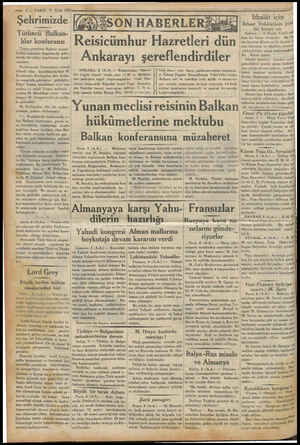  p çemen 2 VAKIT 9 Eylül 1933» 7 ». * | | Şehrimizde 8, Tütüncü Balkan- lılar konferansı Tütün yetiştiren Balkan memle-...