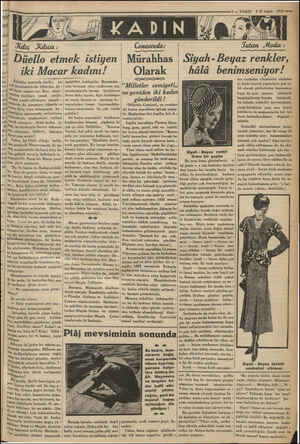  7 — VAKIT 4 B. teşrin 1933 me Düello etmek istiyen | Mürahhas | Siyah- Beyaz renkler, wiki Macar kadını! Olarak hâlâ...