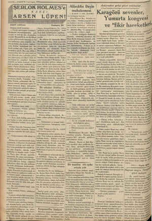  — 10 — VAKIT 26 2.nci teşrin 1933, “ ŞERLOK HOLMES'e KARŞI ii VAKIT tefrikası Numara: 24 Holmes kendi kendine: dığımı,...