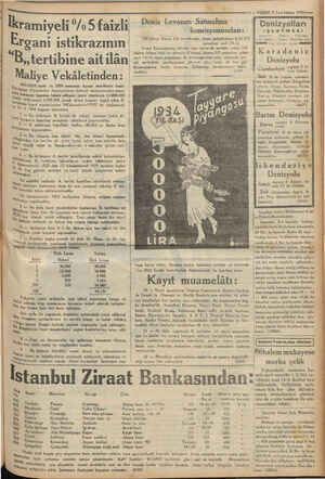    m mİ emr nm 1) — VAKIT 3 Tinci kânun 1933 Ikramiyeli */05 faizli Ergani istikrazının B,,tertibine aitilân Maliye...