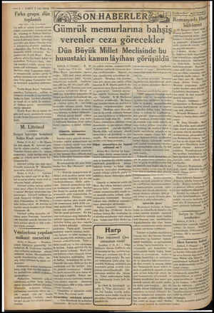  — 2 — VAKIT 5 L.nci kânun 1933 /a i€ Fırka grupu dün | toplandı | (Baş tarafı 4 ina) sayıfarızda) | nin sulh ve ademi tecavüz