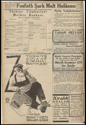  —ız — VAKIT Laci kânun 1933 m“ Hosfatl li k Mal Hulâ ep ça, Kulan —w.Fosfatlı ark Malt Hulasası 7 - Ki — Türkiye Cümhuriyet |