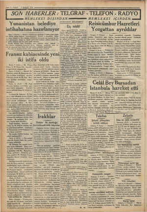     — 1—vAKIT 5 ŞUBAT 1934 SON HABERLER : TELGRAF - TELEFON - Yunanistan belediye | © intihabatına hazırlanıyor AMağpa, 4...