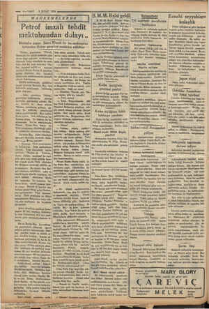    — 4—VAKIT 5 ŞUBAT 19 34 ee eee teri rn i MAHKEMELERDE : Petrof imzalı tehdit mektubundan dolayı... Mektubu yazan Sabri...