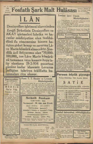     Süt ver annelere N 12—VAKIT 16 ŞUPAT 1974 — Fosfatlı Şark Malt Hulâsası Izmir, Antalya, . MERSiN Sür'at Yolu İNEBOLU CUMA