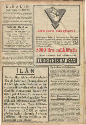  “ | — 2—VAKT 17 ŞUYAT 1934 KiIRALIK Kâgir hane ve dükkân Beşiktaş Akaratı Vakfiye Idaresinden: Beşiktaşta Akaretler- de 25,