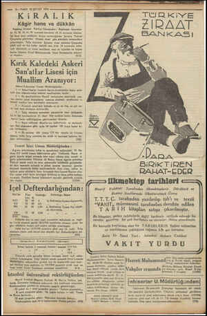  0 — iVAKIT 22ŞUSAT 1934 za » KiIRALIK Kâgir hane ve dükkân Reşiktaş Akaratı Vakfiye Idaresinden: Beşiktaşta Akaretler- de 25,