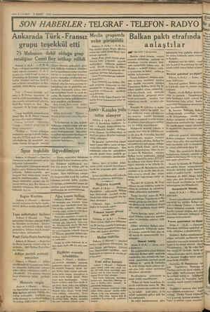  — 2—VAKIT S MART 1934 SON HABERLER : TELGRAF - TELEFON - Ankarada Türk - Fransız Melis grupunda| grupu teşekkül etti 75...