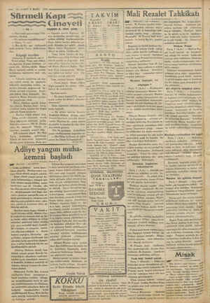  —— 10—VAKIT 8 MART 193 Sürmeli Kapı ti, al ir < 49 —- — Nasıl vakit geçireceğim? Dü- | şündüm, durdum. — Bir neticeye...