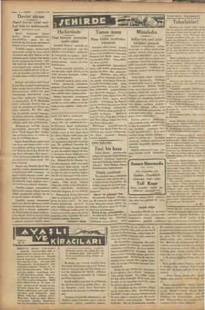  — i—VAKIT 15 MART 1934 Devlet sürası Daavi dairesi kazai vazi- feyi haiz bir mahkemedir ag” (Paşicakaleden devam) Şayet ©...