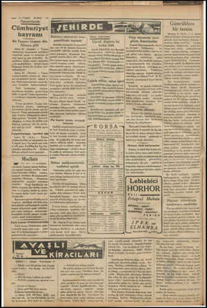  —— i—VAKIT Z2MAR Yunanistanda Cümhuriyet bayramı Bir Tayyare filomuz dün Atinaya gitti Atina, 21 (Hususi) — Yunan cümhuriyet