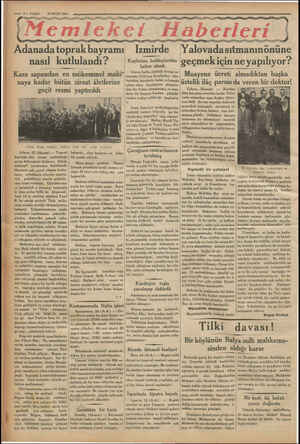 — 6—VAKIT 25 MART 1934 — Kİ A ŞA Memleket Haberleri yy gg yy yg pg yg adanada toprakbayramı İzmirde Yalovadasıtmanınönüne...