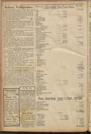       12 VAKIT 30 MART 1934 © “Ankara Valiliğinden: > Keşif bedeli 1,369,782 lira 84 kuruş olan Ankara şehri ve e Satınalma