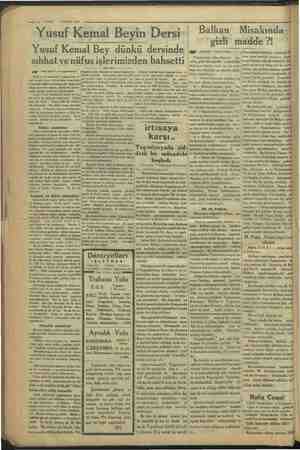    10— VAKIT 3 NISAN 1934 “Yusuf Kemal Beyin Dersi Yusuf Kemal Bey dünkü dersinde sıhhat ve nüfus işlerimizden bahsetti gag”