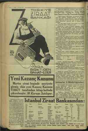    — 12—VAKIT . 20 NISAN 1934 TURKIYE ZIRAAT BAN KABI BiRiKT İREN RAHAT-EDER | Devlet Demir yolları ilânlarl | Istanbul'dan.
