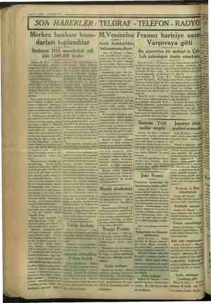  —.2-—VAKIT 23NISAN 1934 SON HABERLER : TELGRAF - TELEFON - bankası hisse- M.Venizelos Fransız hariciye darlari toplandılar