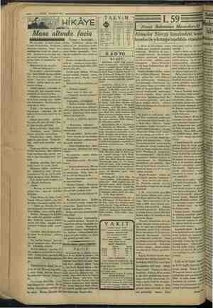  8 — VAKIT 30 NISAN 1934 Balonunun TAKViM Pazartesi SALI 3ONISAN|1 MAYIS buhar. | 16 Muhar. 00 4 » di ME. * Masa altında facia