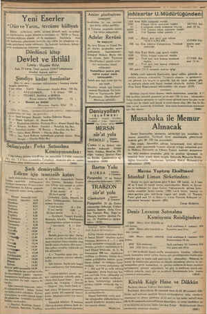     5 — RL $ kaidUZ 1934 ri EAA Yeni Eserler “Dün ve Yarın,, tercüme külliyatı Bütün O milletlerin edebi, içtimai, iktisadi,