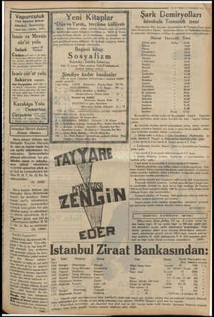  © 1 — VAKII 18 TEMMUZ 1934 © 4 UM BANA AAA ANNA r © Si İ Vapurculuk İİ | Yeni Kitaplar Şark Demiryolları Türk Anonim Şirketi