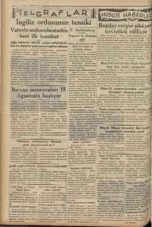    — YAKTI 13 AĞUSTOS 1934 memmun İngili z ordusun Vaterlo muharebesinden P. Starhemberg beri ilk tensikat i p sh A Ra A İIE