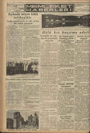  10 — VAKİT 23 AĞUSTOS 1934 —- Aydında miyan kö kü “istihsalâtı Aydın mıntakasında bu işle on beş | bin amele uğraşıyor Aydın,
