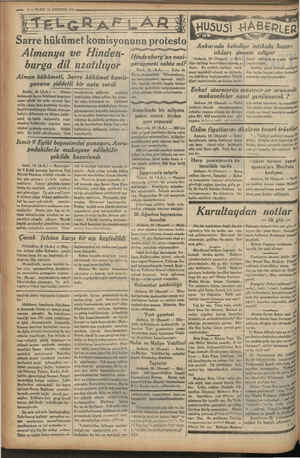  vip m 2 VAKTIT 19 AĞUSTOS 1934 Sarre hükümet komisyonunn protesto Almanya ve Hinden- burga dil uzatılıyor Alman hükümeti,...